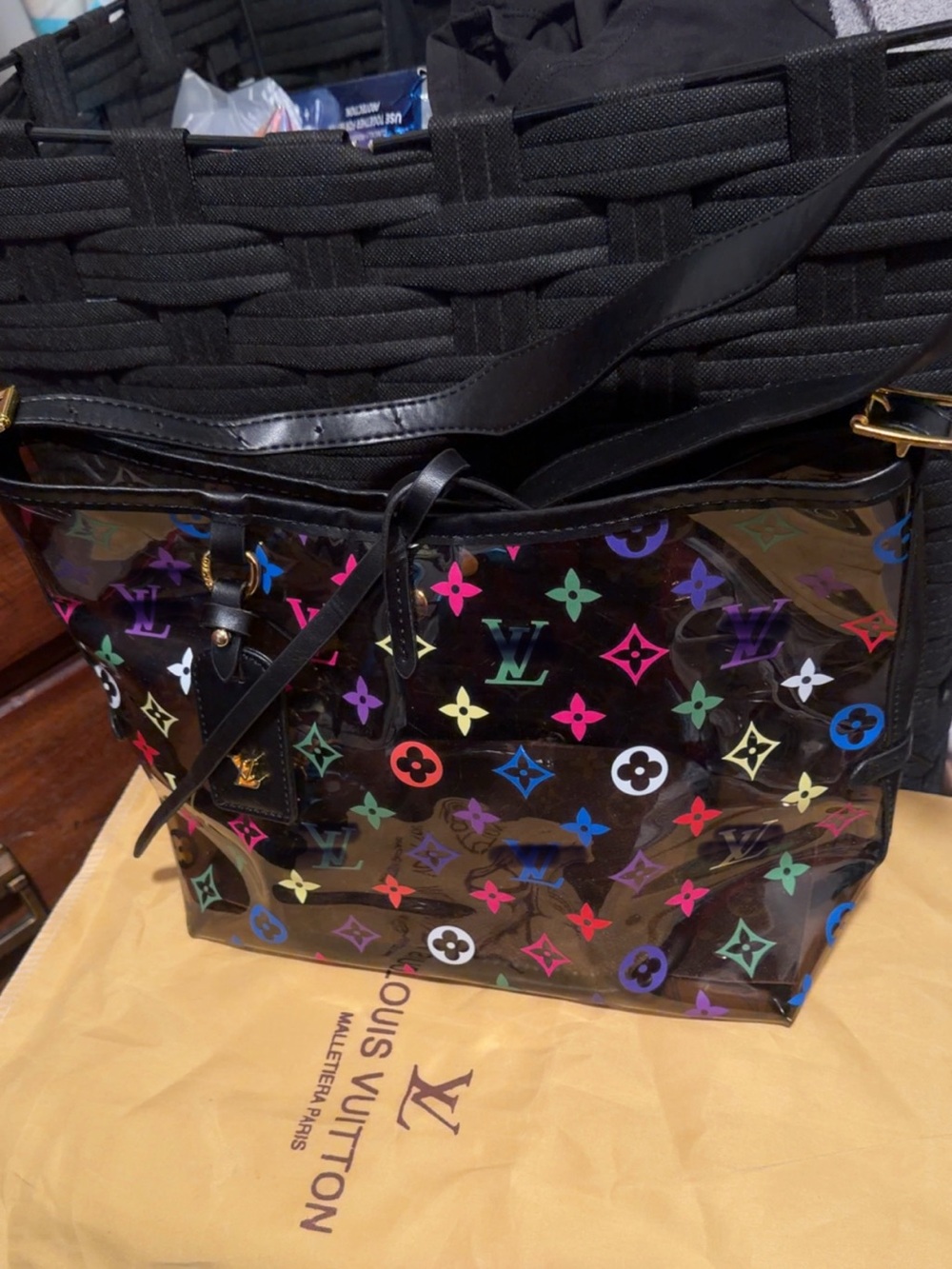 Black Multicolor Monogram Tote